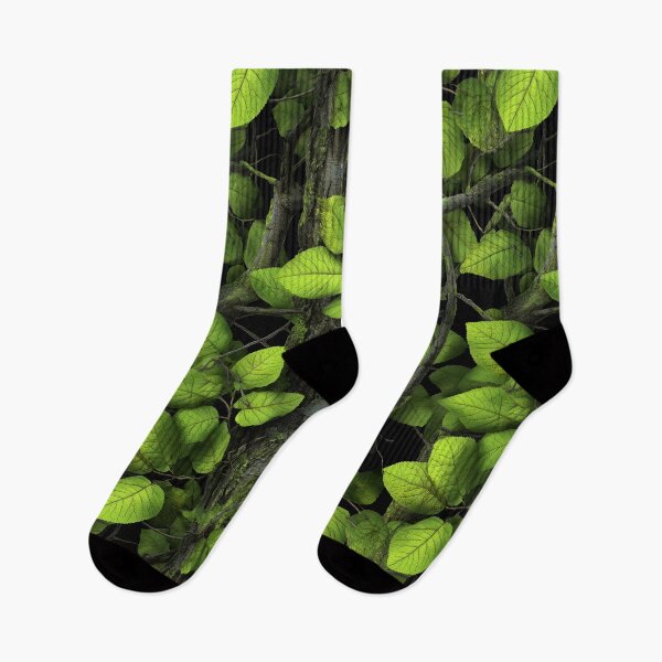 Item preview, Electric Neon Green Leaf Camouflage Artwork with Dark Woodland Background and Realistic Tree Detail designed and sold by meganohm.