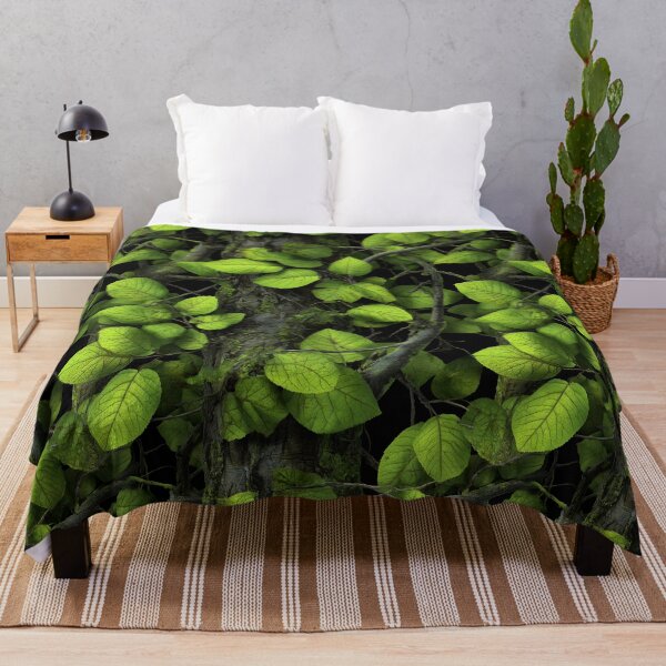 Item preview, Electric Neon Green Leaf Camouflage Artwork with Dark Woodland Background and Realistic Tree Detail designed and sold by meganohm.