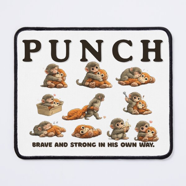Item preview, Punch the Monkey -Brave and Strong in Its Own Way Cute Mental Health Mascot designed and sold by AlienTechs.