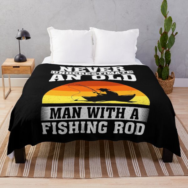 Item preview, Never Underestimate an Old Man with A Fishing Rod designed and sold by CosmoKitsch.