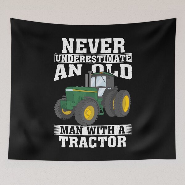 Item preview, Never Underestimate an Old Man with A Tractor  designed and sold by CosmoKitsch.