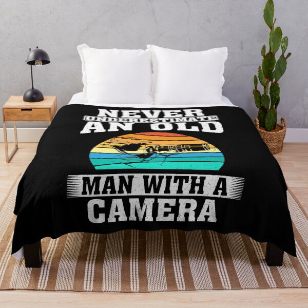 Item preview, Never Underestimate an Old Man with A Camera  designed and sold by CosmoKitsch.