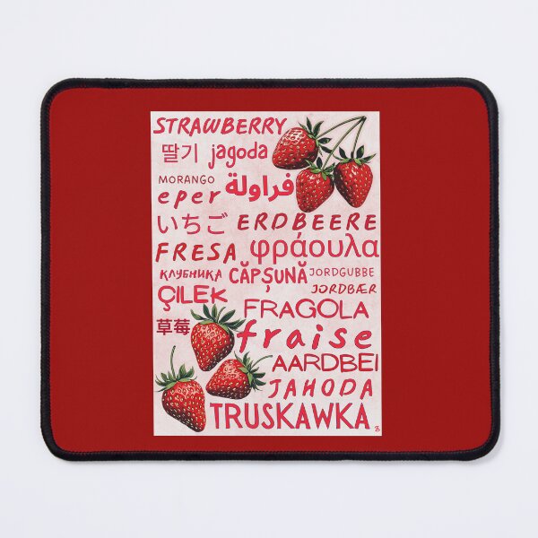 Item preview, Strawberry in Many Languages – Multilingual Fruit Typography Art designed and sold by SHELOPS.