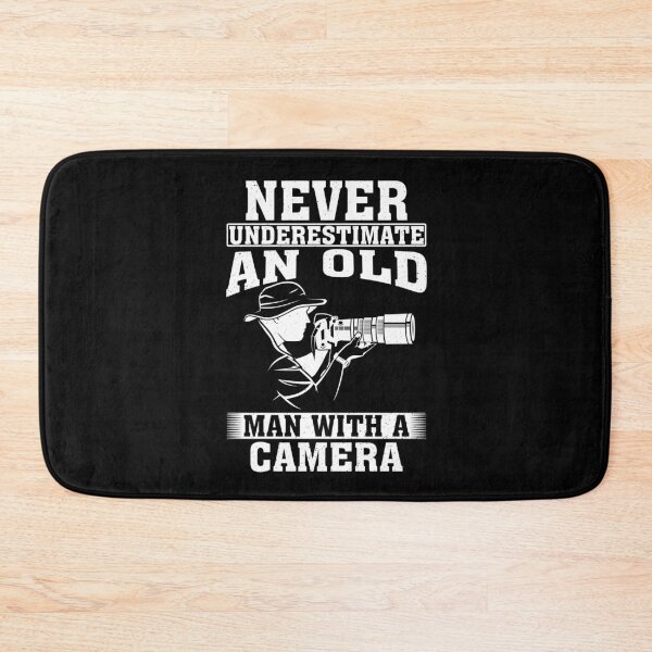 Item preview, Never Underestimate an Old Man with A Camera designed and sold by CosmoKitsch.