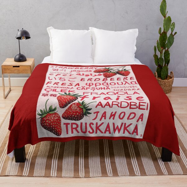 Item preview, Strawberry in Many Languages – Multilingual Fruit Typography Art designed and sold by SHELOPS.