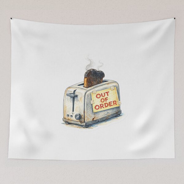 Item preview, Out of Order Toaster – Broken Retro Kitchen Sticker designed and sold by Felixuss.