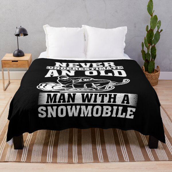 Item preview, Never Underestimate an Old Man with A Snowmobile  designed and sold by CosmoKitsch.