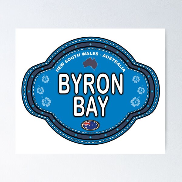 Item preview, Byron Bay Australia stitching effect emblem designed and sold by studioss76.