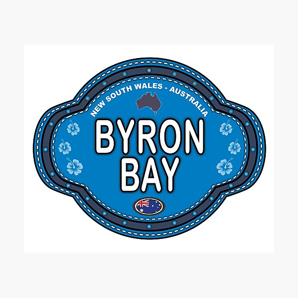 Item preview, Byron Bay Australia stitching effect emblem designed and sold by studioss76.