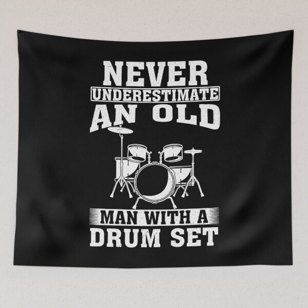 Item preview, Never Underestimate an Old Man with A Drum Set designed and sold by CosmoKitsch.
