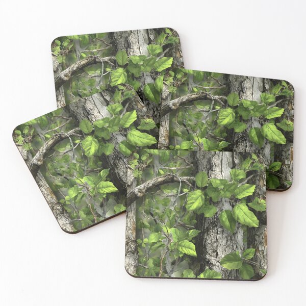 Item preview, Bright Green Forest Camouflage Pattern with Realistic Tree Bark, Leaves and Natural Woodland Depth designed and sold by meganohm.