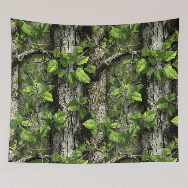 Item preview, Bright Green Forest Camouflage Pattern with Realistic Tree Bark, Leaves and Natural Woodland Depth designed and sold by meganohm.