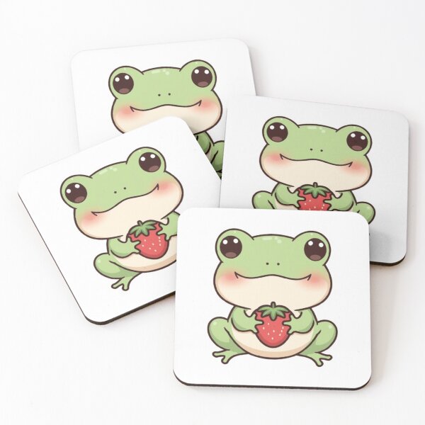 Item preview, Frog Holding Strawberry designed and sold by PastelPaws Atelier.