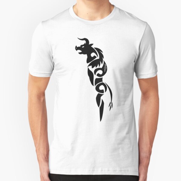 Gothic Black Minotaur Slim Fit T-Shirt