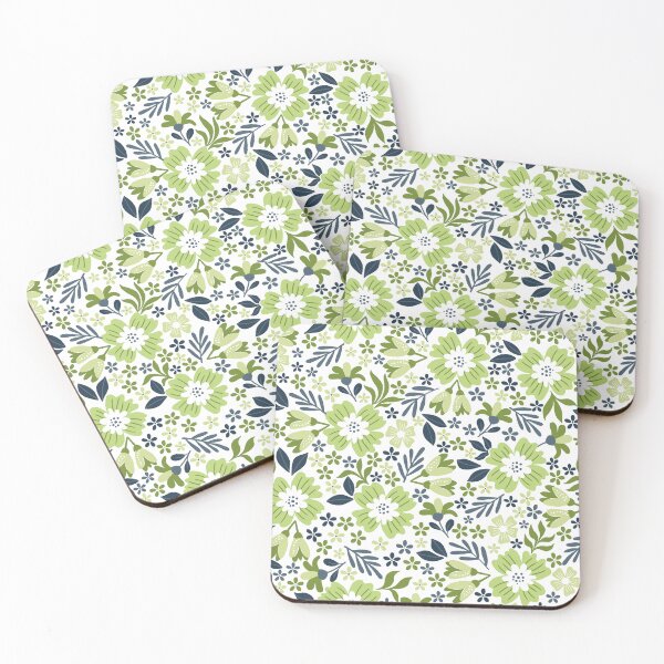 Item preview, Botanical Sage-Slate Blue Moss Green  designed and sold by Fabricatemyart.
