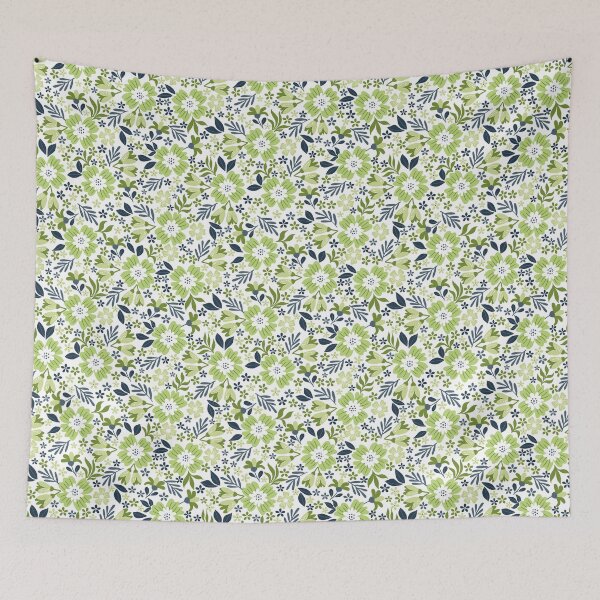 Item preview, Botanical Sage-Slate Blue Moss Green  designed and sold by Fabricatemyart.