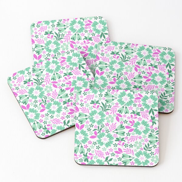Item preview, Botanical Sage-cotton Candy Pink & Mint Green designed and sold by Fabricatemyart.