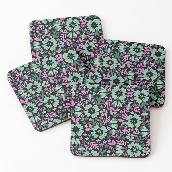 Item preview, Botanical Sage-Dull Forest Green & Pink-purple  designed and sold by Fabricatemyart.