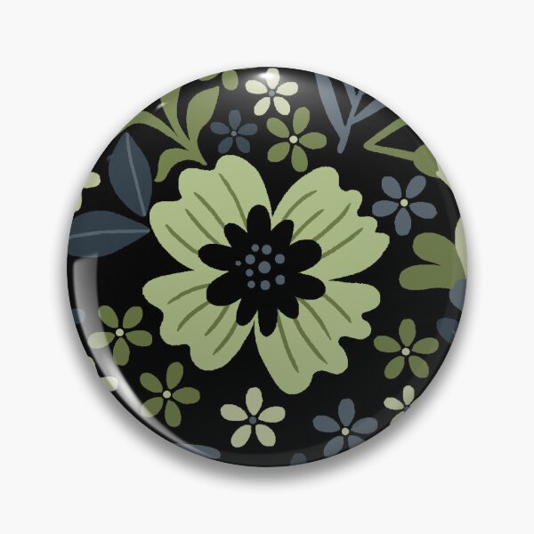Item preview, Botanical Sage-Dull Charcoal Blue & Earth Green  designed and sold by Fabricatemyart.