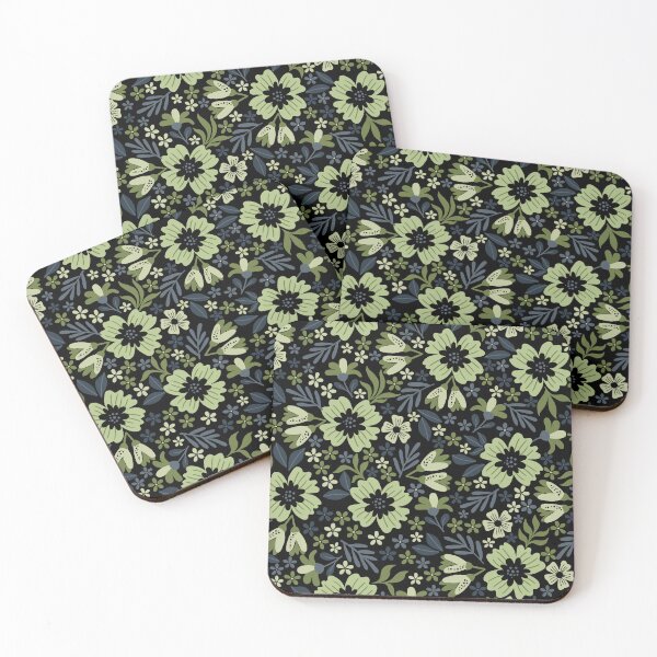 Item preview, Botanical Sage-Dull Charcoal Blue & Earth Green  designed and sold by Fabricatemyart.