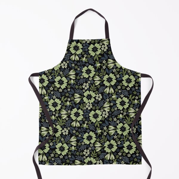 Item preview, Botanical Sage-Dull Charcoal Blue & Earth Green designed and sold by Fabricatemyart.
