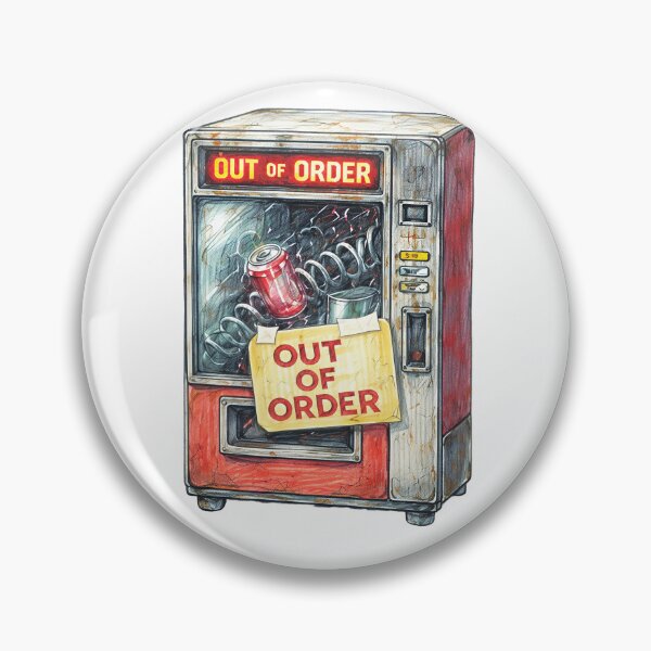 Item preview, Out of Order Vending Machine – Stuck Soda Can Sticker designed and sold by Felixuss.