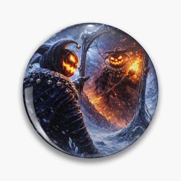 Item preview, Headless Horseman Mirror Realm – Frost and Fire Fantasy Halloween Art designed and sold by TheHorsemanRidesAgain.