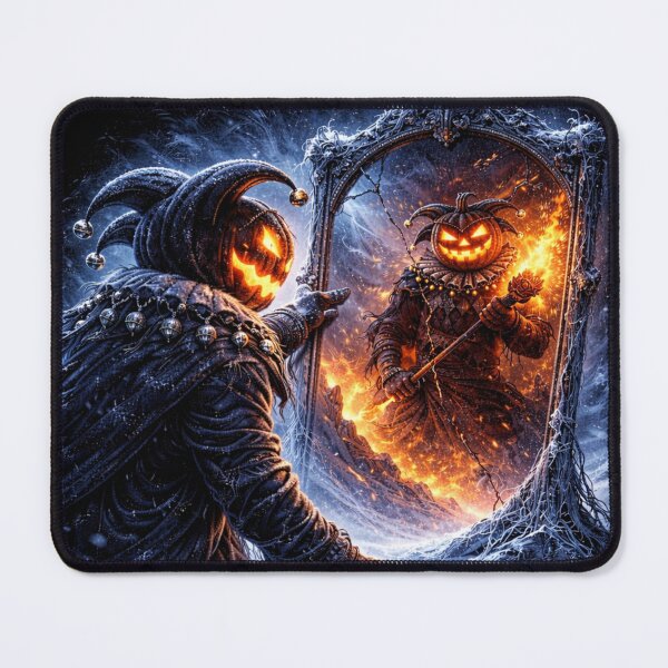 Item preview, Headless Horseman Mirror Realm – Frost and Fire Fantasy Halloween Art designed and sold by TheHorsemanRidesAgain.