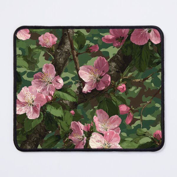 Item preview, Pink Cherry Blossom Camouflage Floral Pattern with Tree Branches and Woodland Background designed and sold by meganohm.