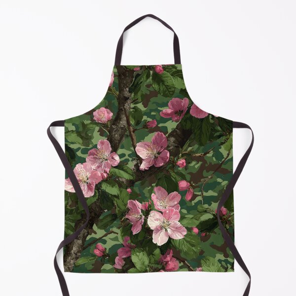 Item preview, Patrón floral de camuflaje de flor de cerezo rosa con ramas de árboles y fondo de bosque designed and sold by meganohm.