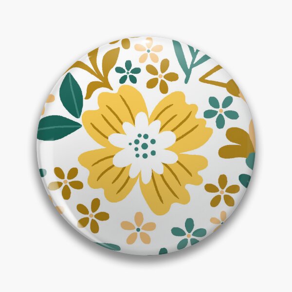Item preview, Botanical Sage-Teal Green Golden Yellow designed and sold by Fabricatemyart.