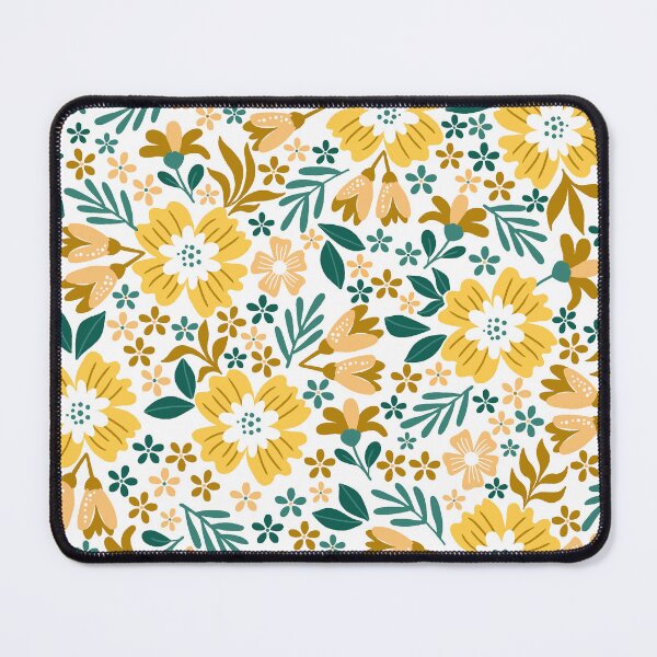 Item preview, Botanical Sage-Teal Green Golden Yellow designed and sold by Fabricatemyart.