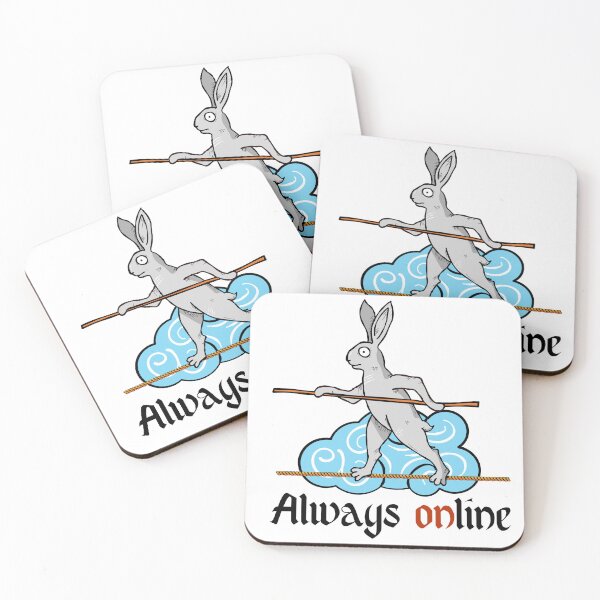 Item preview, Always Online - Weird Medieval Rabbit Tightrope Walker designed and sold by chaaval.