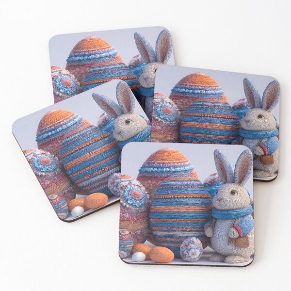 Item preview, Unique Artistic Easter Bunny with Textured Eggs designed and sold by Stellar Geometry.