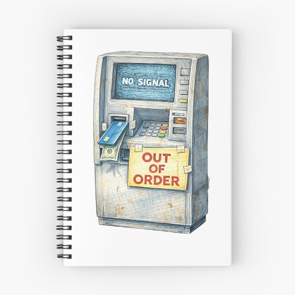 Item preview, Out of Order ATM – Stuck Card and Cash Sticker designed and sold by Felixuss.