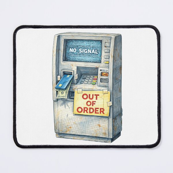 Item preview, Out of Order ATM – Stuck Card and Cash Sticker designed and sold by Felixuss.