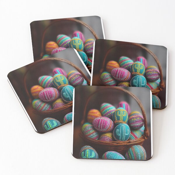 Item preview, Vibrant Decorated Easter Eggs in a Woven Basket designed and sold by Stellar Geometry.