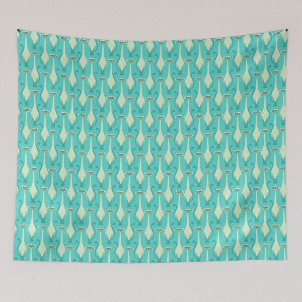 Item preview, Siamese curious cat - turquoise and orange designed and sold by pakanta.