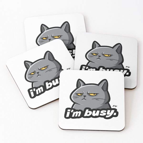 Item preview, Cat sticker "I'm busy" designed and sold by GlossyGang.