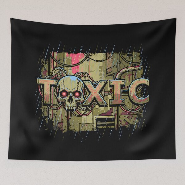 Item preview, Cyberpunk Industrial Toxic Skull Rain 2026 designed and sold by MarCinu Art.