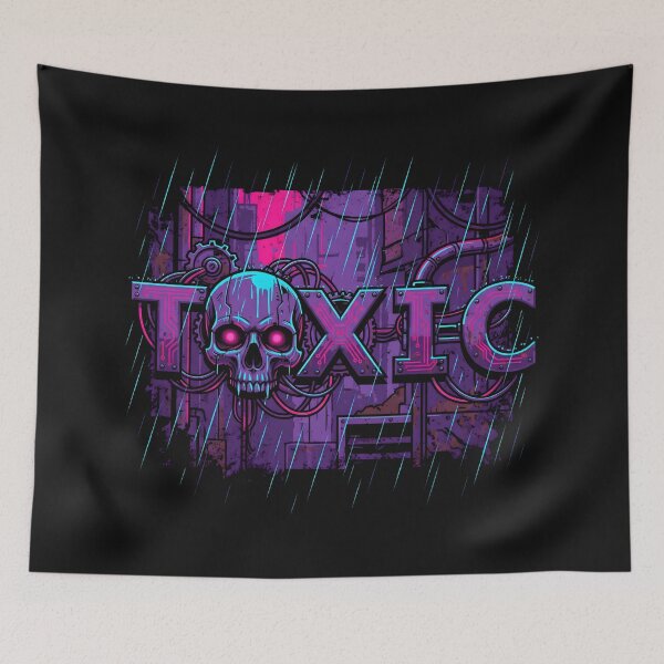 Item preview, Toxic Cyberpunk Skull Industrial Rain Glitch 2026 designed and sold by MarCinu Art.