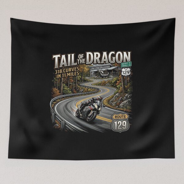 Item preview, Tail of the Dragon America Road Trip Illustration designed and sold by enzoade.