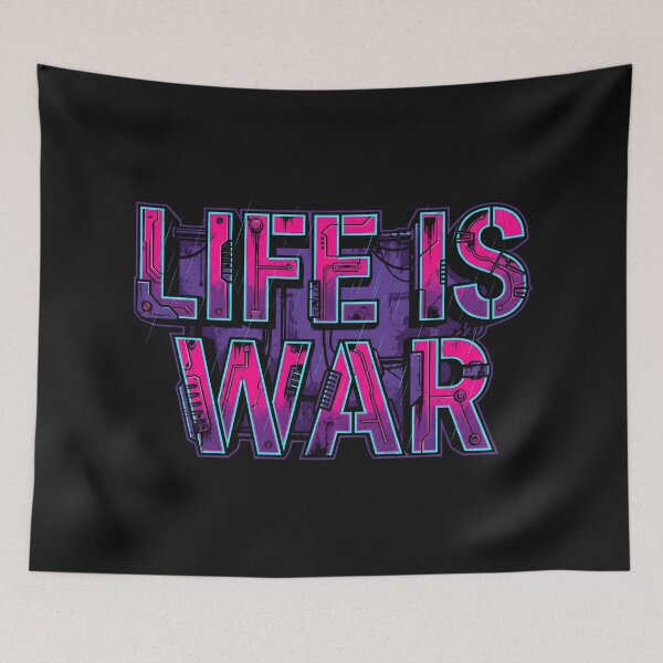 Item preview, Life Is War Cyberpunk Neon Glitch Industrial Dystopia 2026 designed and sold by MarCinu Art.