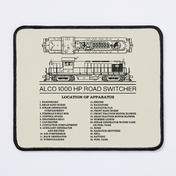 Item preview, ALCO 1000 HP American Road Switcher Technical Diagrams designed and sold by Maljonic.