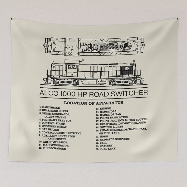 Item preview, ALCO 1000 HP American Road Switcher Technical Diagrams designed and sold by Maljonic.