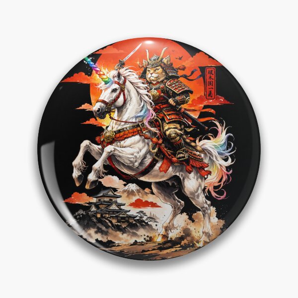 Item preview, Samurai Cat riding a unicorn designed and sold by keytee.