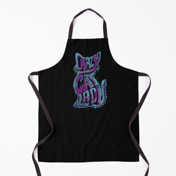 Item preview, Cyberpunk Crazy Cat Lady Neon Glitch Typography 2026 designed and sold by MarCinu Art.