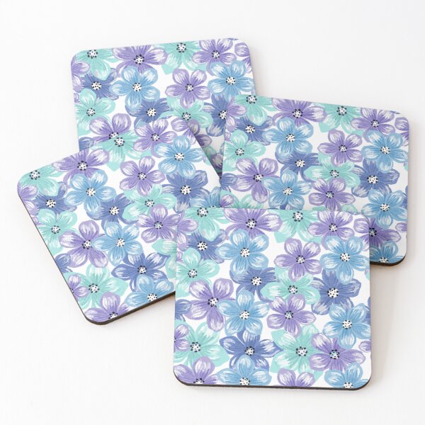 Item preview, Softscape-Monochrome Dull MTeal Blue Dusky Periwinkle designed and sold by Fabricatemyart.