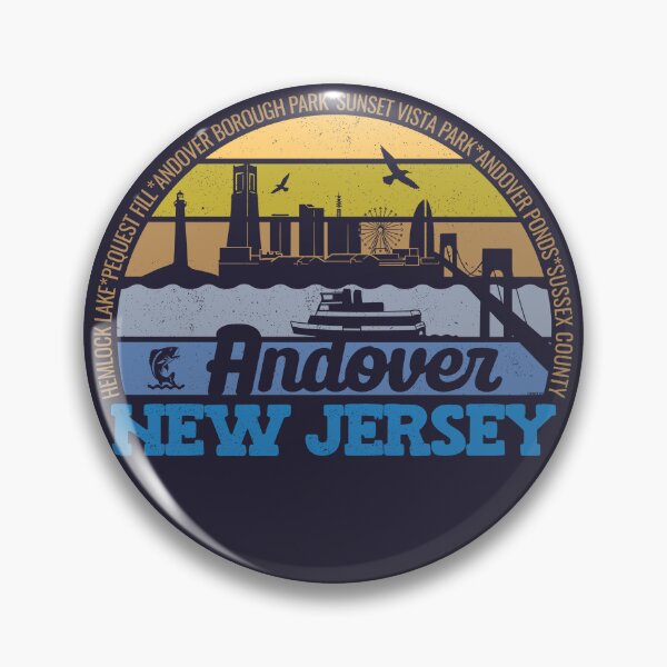 Item preview, Andover New Jersey Sunset Retro Vintage Local Pride Logo designed and sold by CRHPOD20.