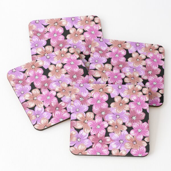 Item preview, Softscape-Black Dull Monochrome Rose Pink Peach Dusky Lavender designed and sold by Fabricatemyart.